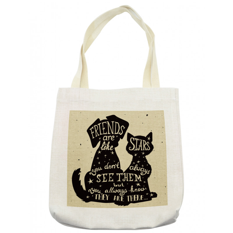 Cat Dog Friends Tote Bag