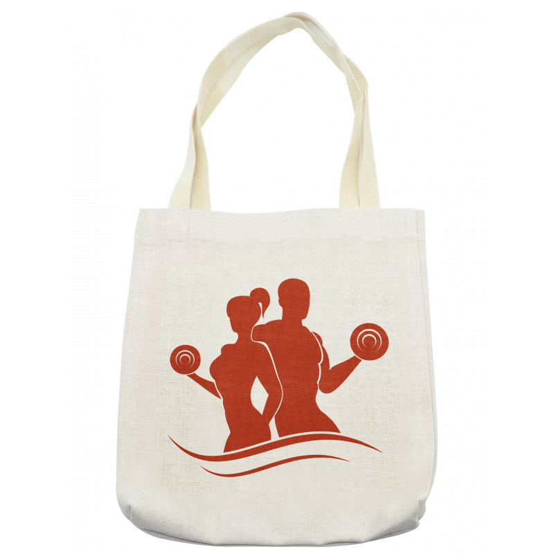 Muscled Man and Woman Tote Bag