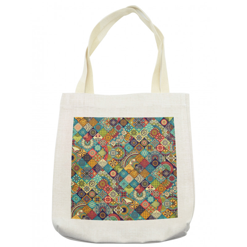 Checkered Folk Tote Bag