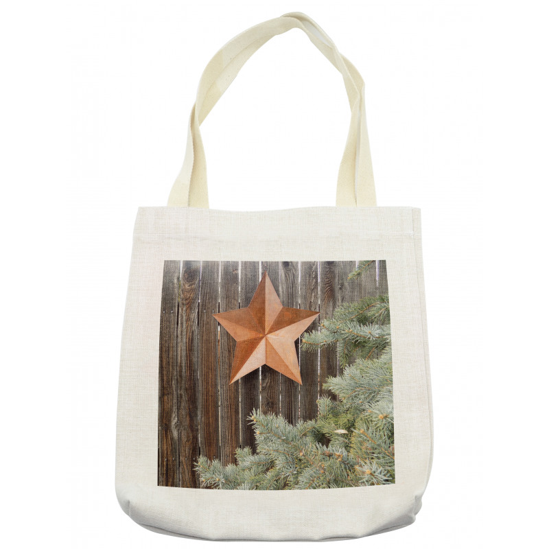 Star on Wood Tote Bag