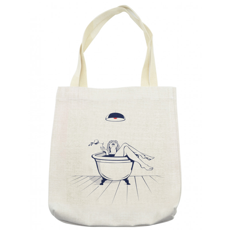 Young Woman in Bathtub Art Tote Bag