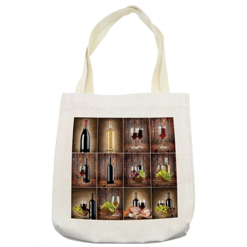 Grapes Meat Drink Collage Tote Bag