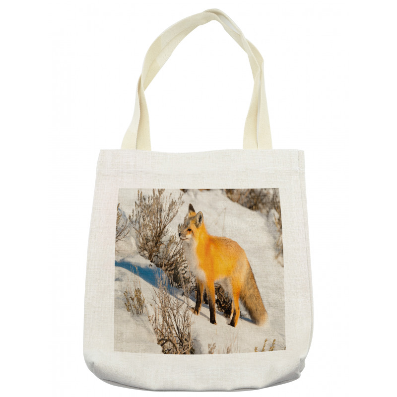 Red Fox in Snowy Nature Tote Bag