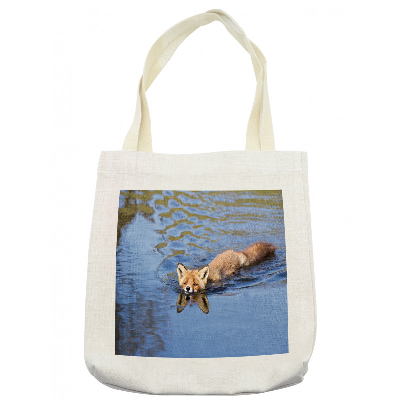 Fox Swimming in River Tote Bag