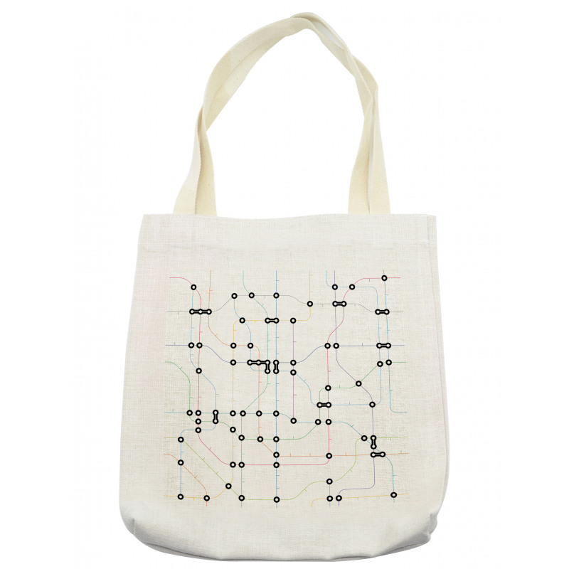 Colorful Lines Metro Scheme Tote Bag