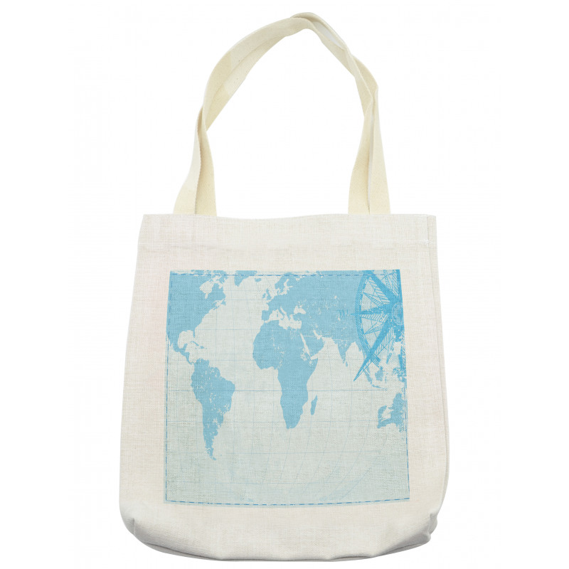 Old Compass Blue Grunge Tote Bag