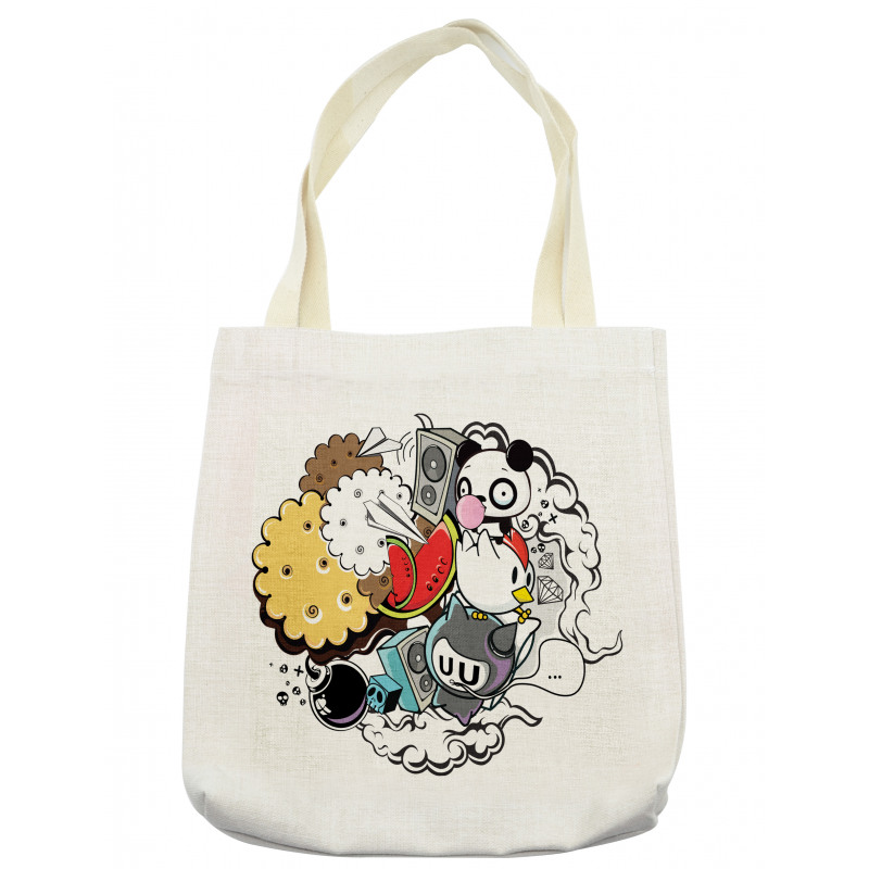 Animal Food Crazy Doodle Tote Bag