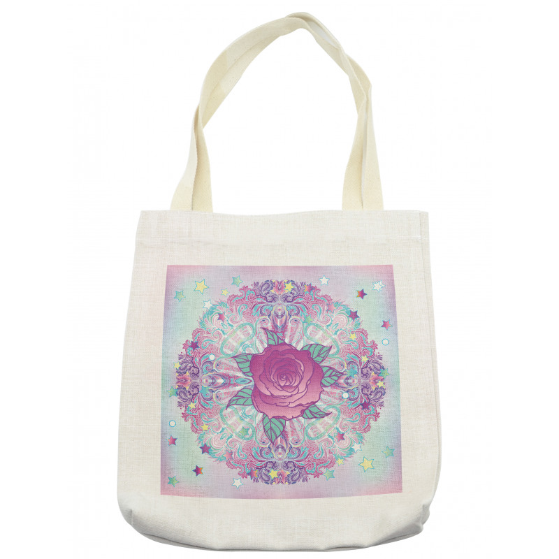 Psychedelic Rose Mandala Tote Bag