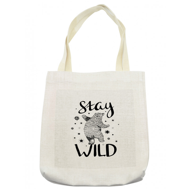 Dancing Bear and Words Tote Bag