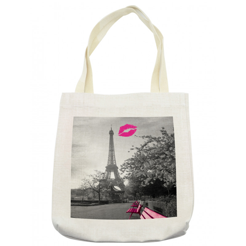 Romantic City and a Kiss Tote Bag