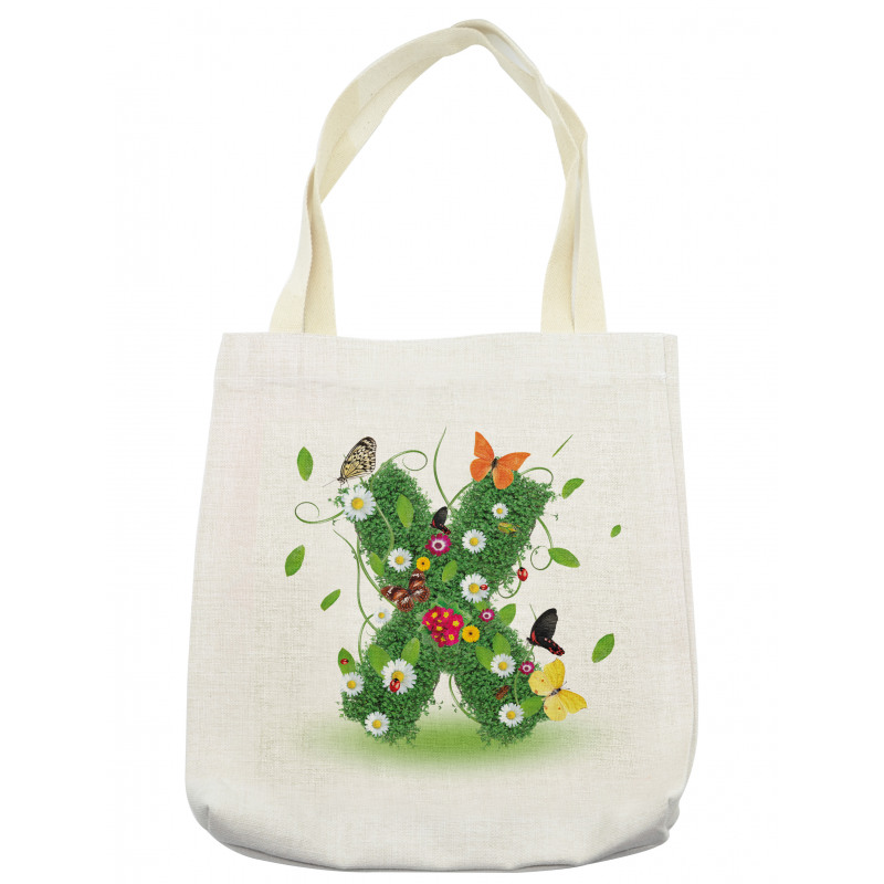 Spring Themed Alphabet Tote Bag