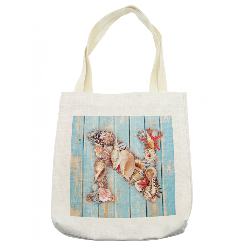 Ocean Seashells ABC Tote Bag