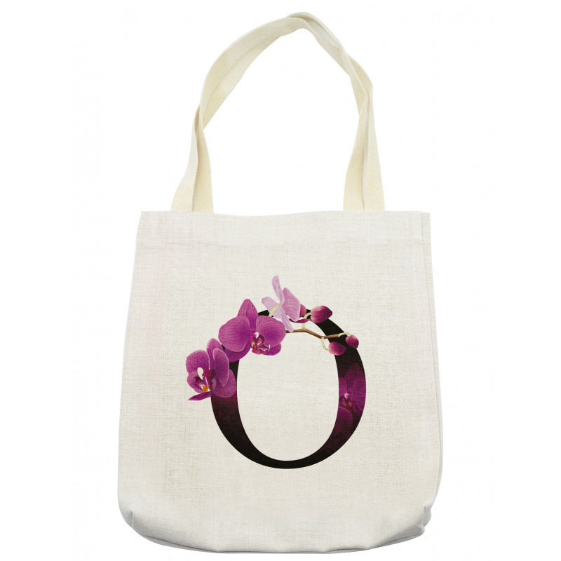 O Alphabet and Orchid Tote Bag