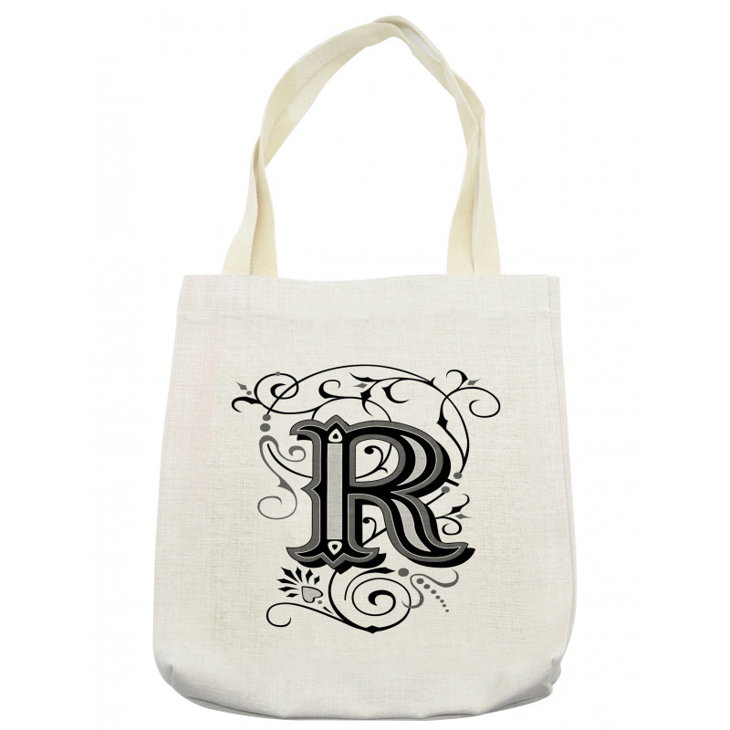 Antique R Typography Tote Bag