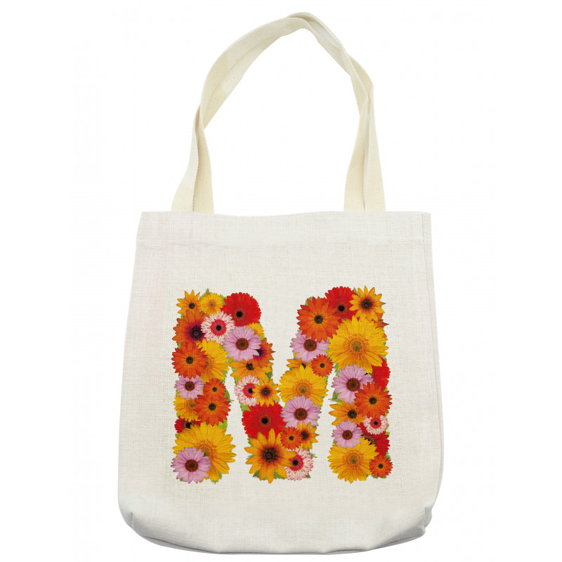 Flower Alphabet Daisy Tote Bag