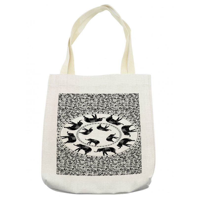 Monchrome Animal Floral Tote Bag