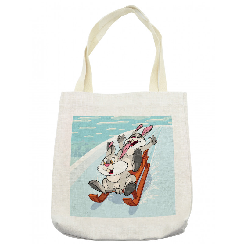 Winter Wooden Sled Cartoon Tote Bag