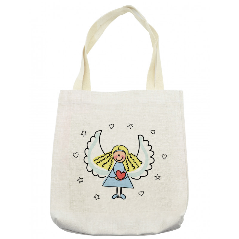 Little Girl Red Heart Tote Bag