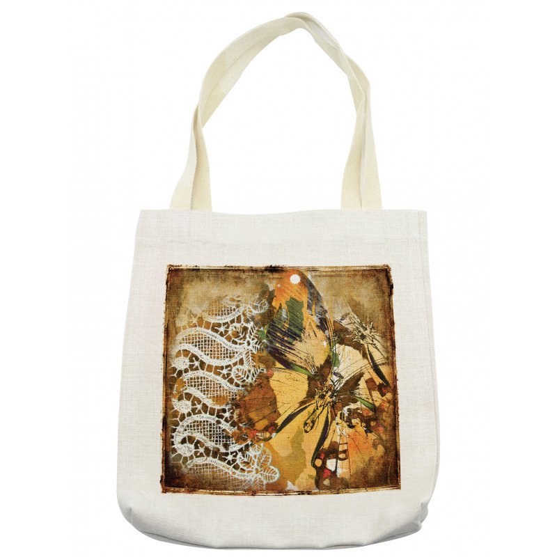 Butterfly and Lace Ornate Tote Bag