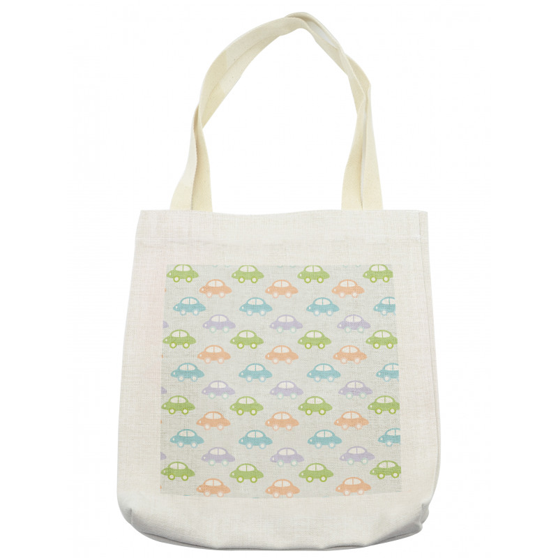 Pastel Cars Pattern Tote Bag