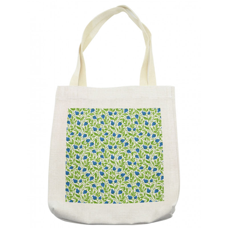 Flowering Blueberry Leaf Tote Bag