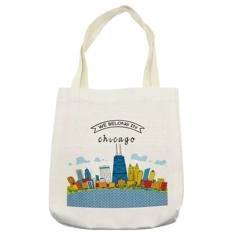 Chicago USA Cartoon Tote Bag