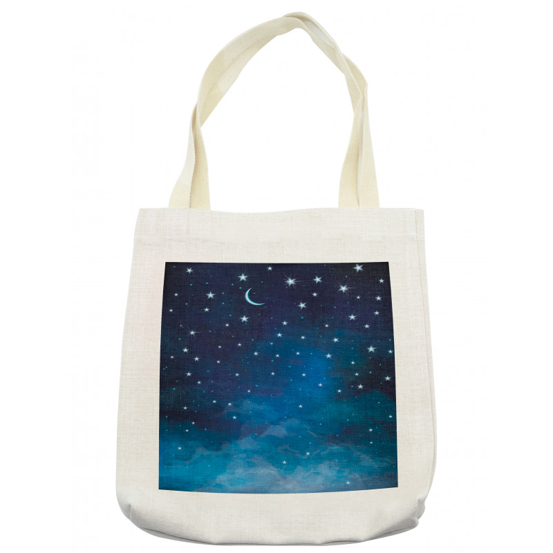 Night Time with Moon Star Tote Bag