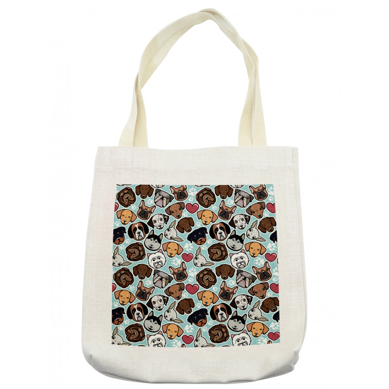Canine Breeds Love Tote Bag