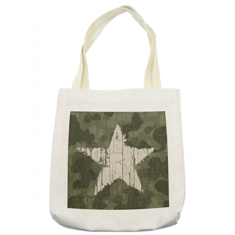 Grunge Star on Green Tote Bag