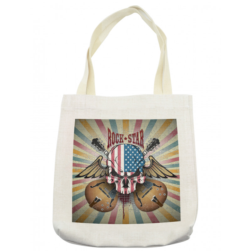 Angry Skull America Flag Tote Bag