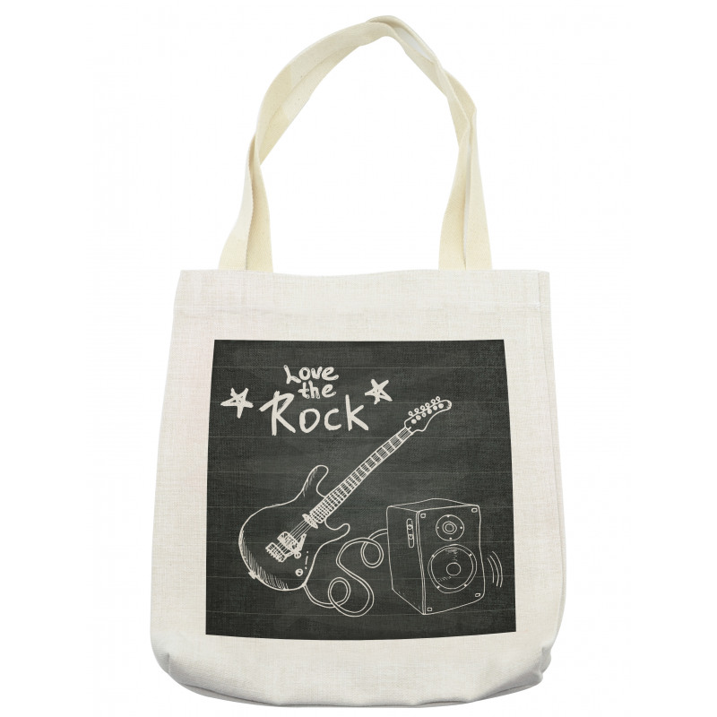 Love Rock Music Sketch Tote Bag