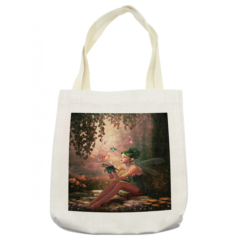 Girl Wings Butterflies Tote Bag