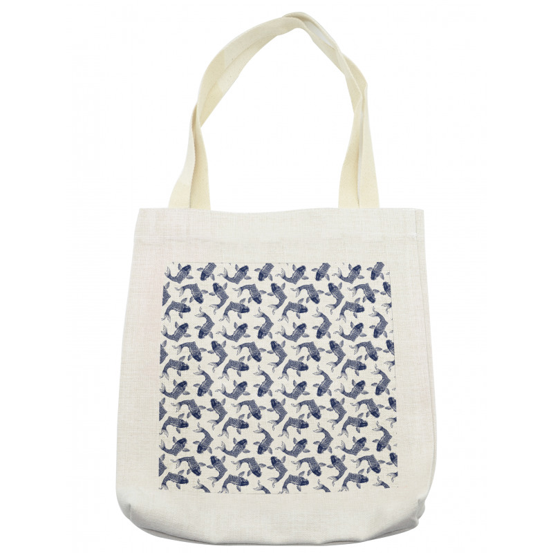 Japanese Carp Sketch Tote Bag