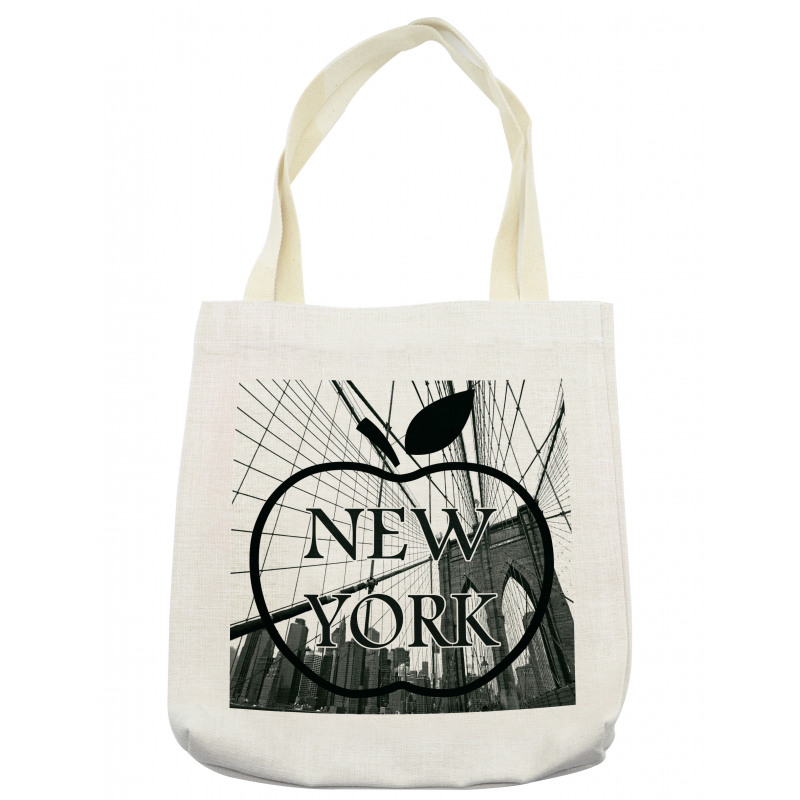 Cityscape Big Apple Motif Tote Bag