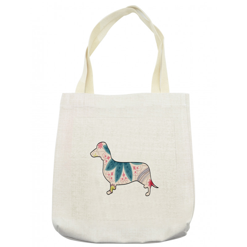 Floral Puppy Tote Bag