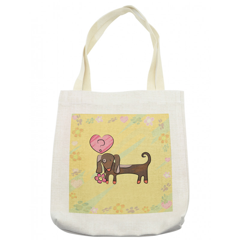 Colorful Dog Design Tote Bag