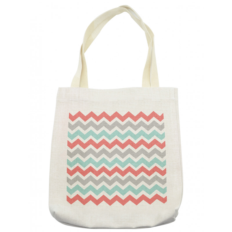 Cute Artful Pastel Zigzags Tote Bag