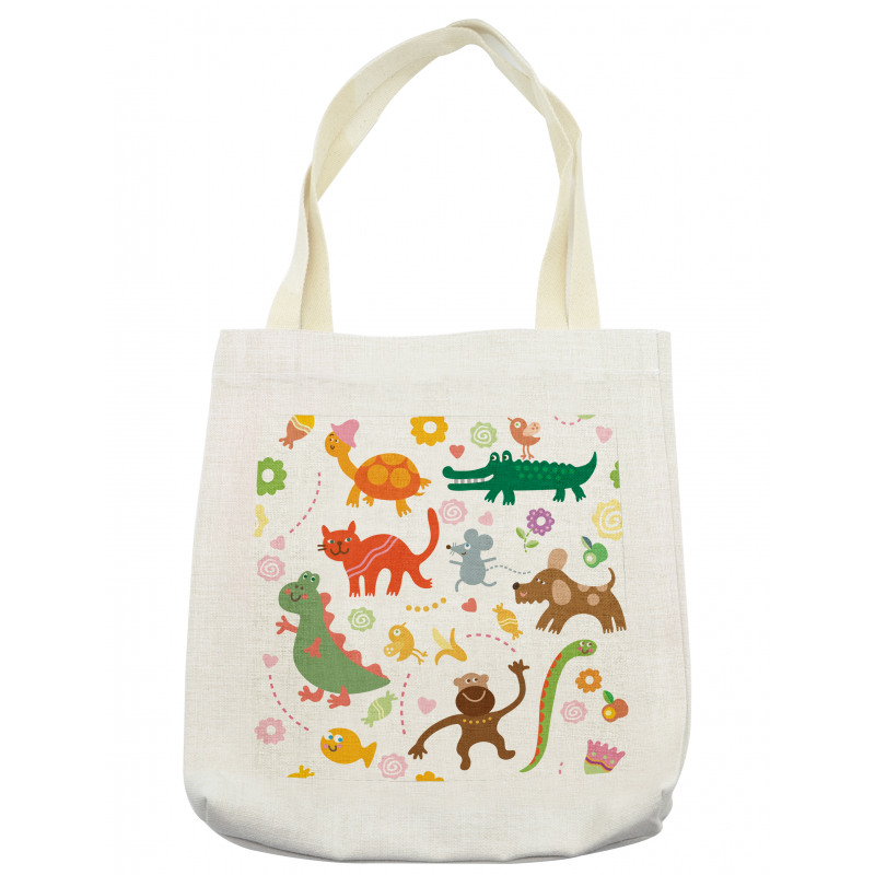 Jolly Cartoon Animals Tote Bag