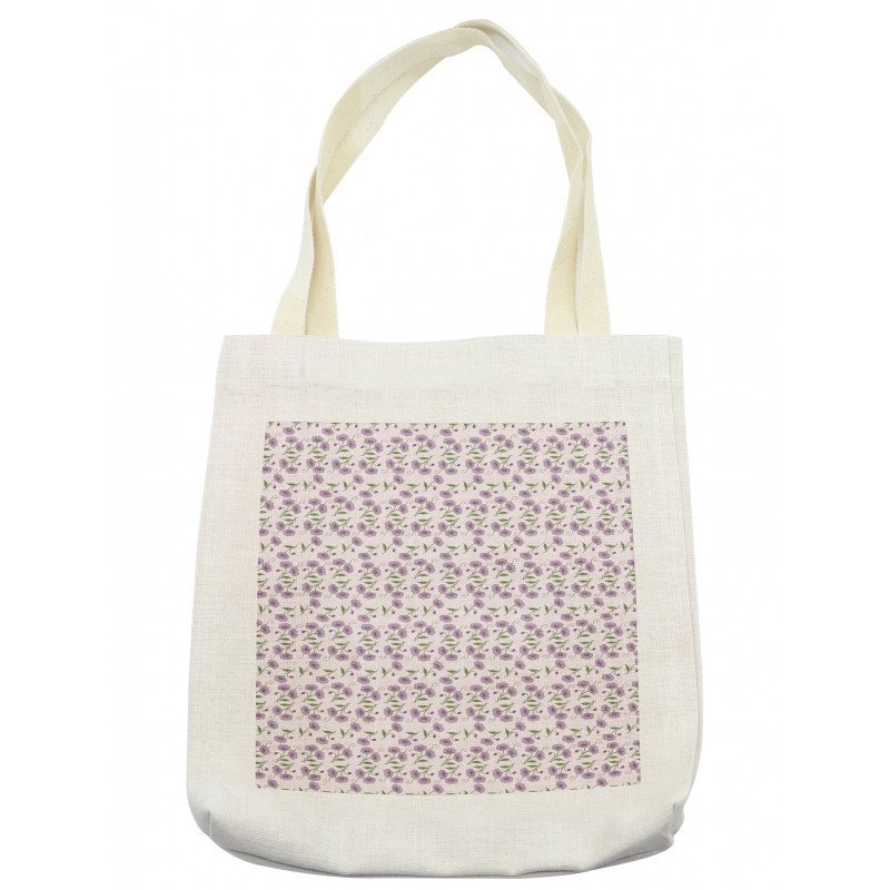 Retro Violets Buds Tote Bag