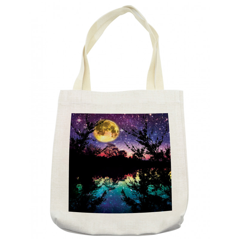 Night Sky Trees Tote Bag