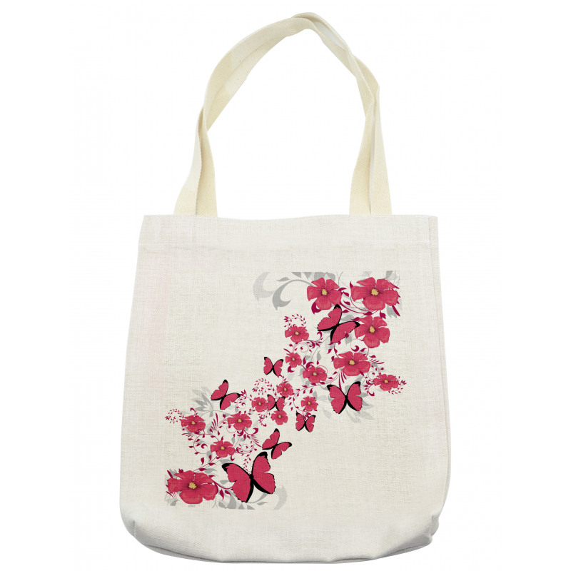 Flower Butterfly Tote Bag