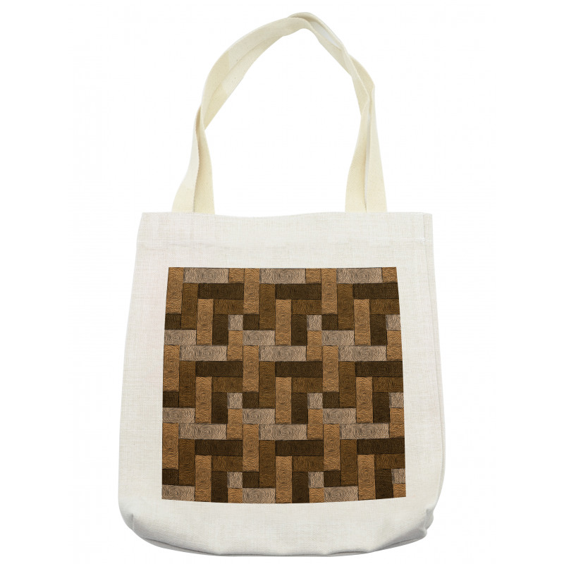 Wooden Parquet Motif Tote Bag