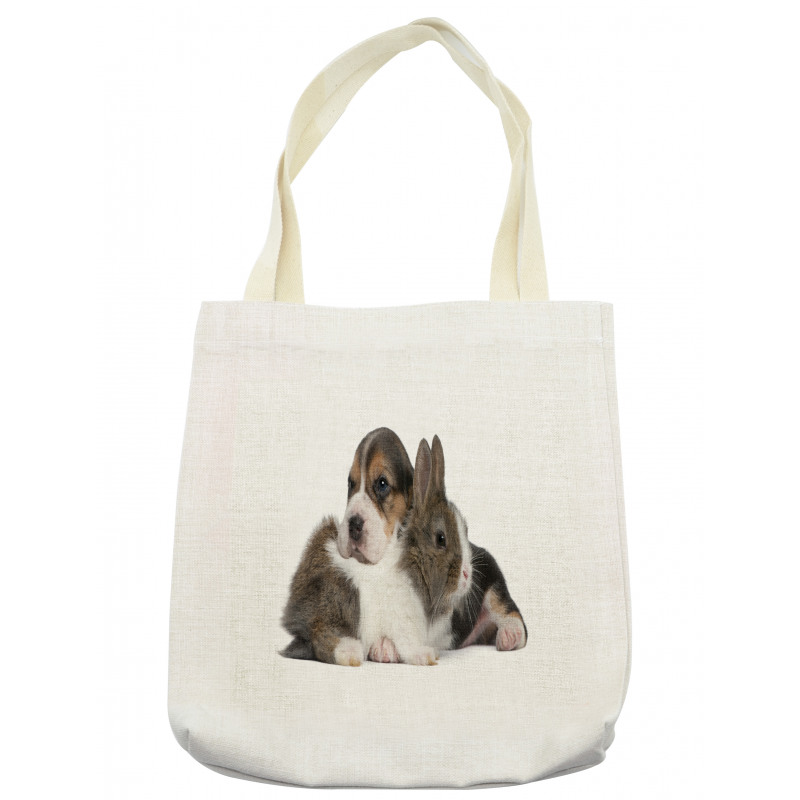 Rabbit Puppy Pet Friends Tote Bag