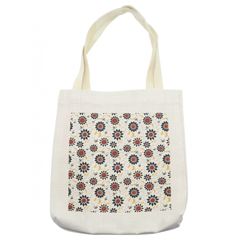 Sunflowers and Funny Bees Tote Bag