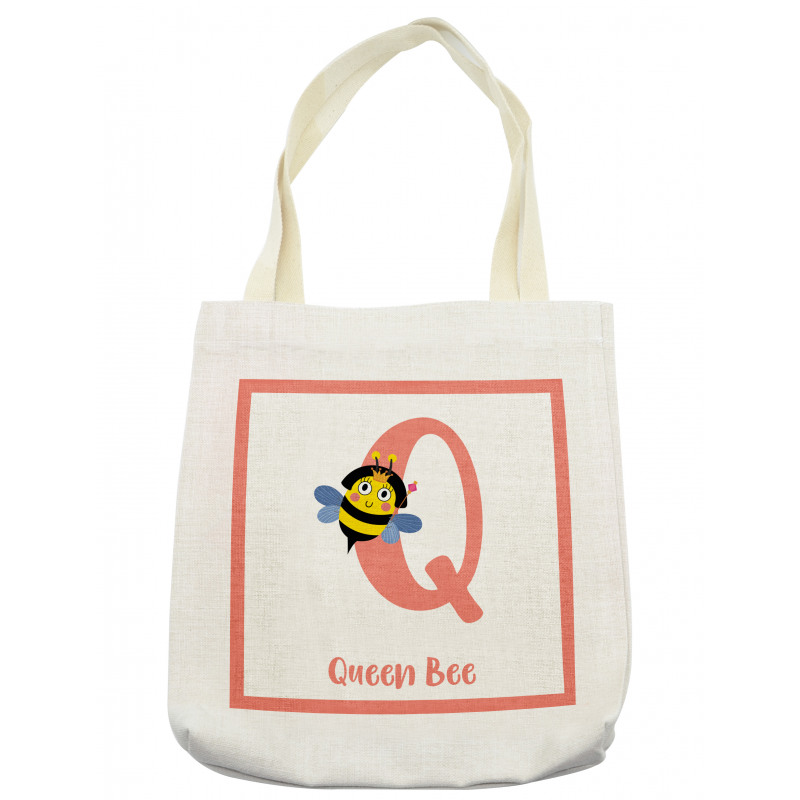 Cartoon Animal Letter Q Tote Bag