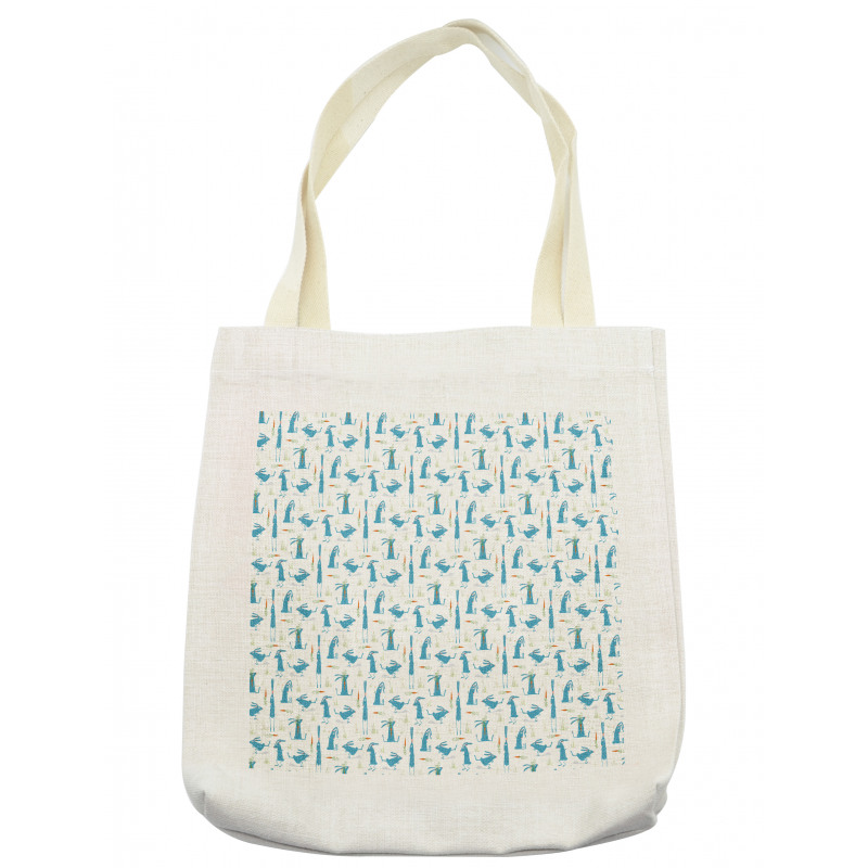 Cartoon Bunny and Carrot Tote Bag