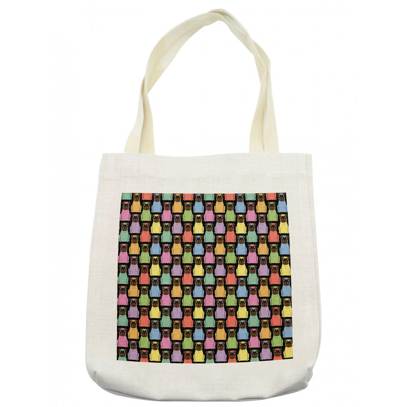 Colorful Cartoon Dogs Tote Bag