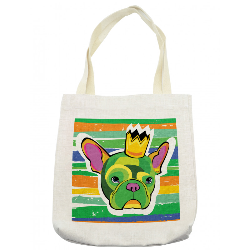 Crowned Dog Colorful Tote Bag