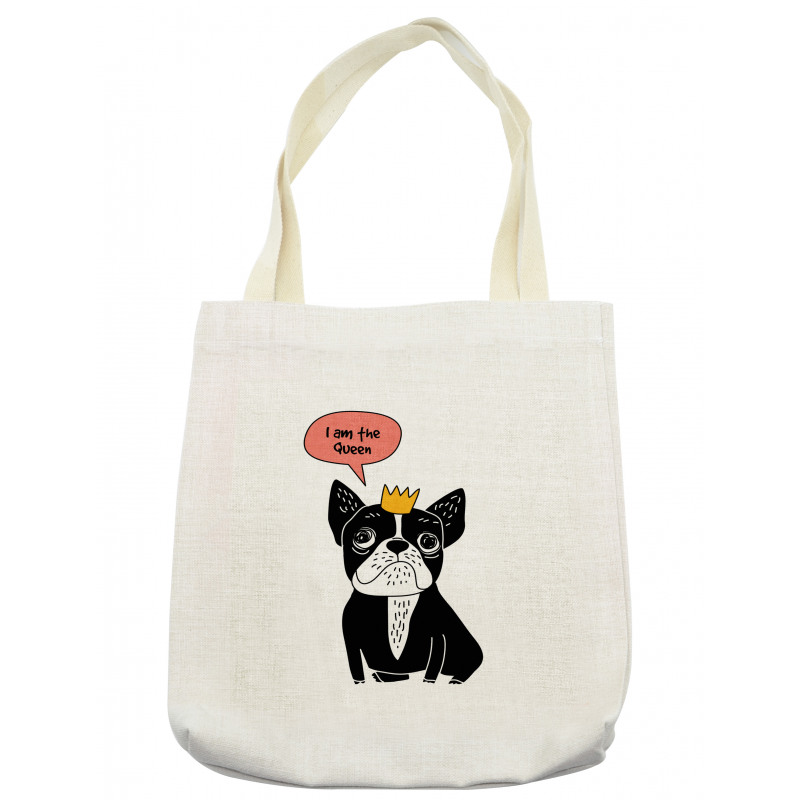 Queen Puppy with Crown Tote Bag