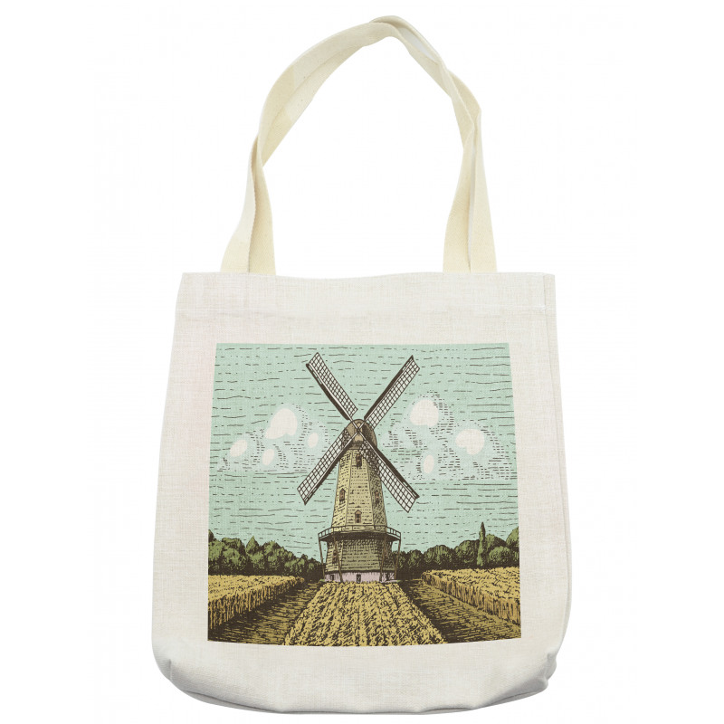 Windmill and Farmland Tote Bag